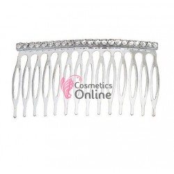 Pieptene din metal BT031AA Argintiu pentru decor par sau Voal de Mireasa - 14 pini cu cristale